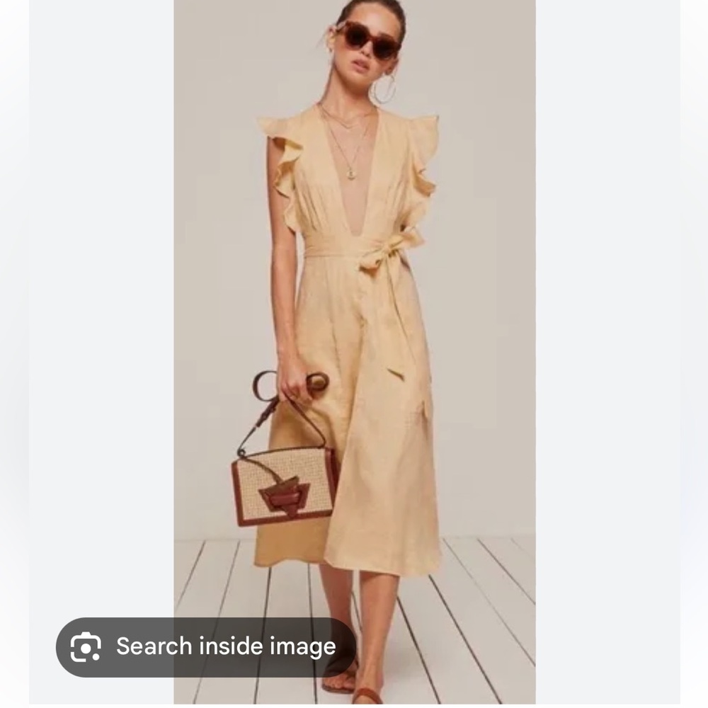 Reformation Button down Yellow Dress - Picture 2 of 11